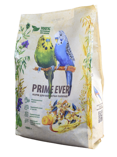 Prime Ever сухой корм для волнистых попугаев - 500 г