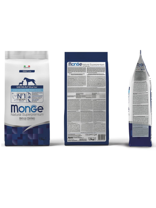 Monge Dog Medium Starter сухой корм для щенков, беременных и кормящих собак средних пород 1,5 кг