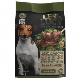 LEO&amp;LUCY сухой корм для взрослых собак мелких пород с ягненком и травами - 800 г