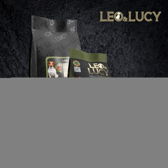 LEO&amp;LUCY сухой холистик корм для взрослых собак мелких пород с ягненком и травами - 800 г