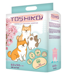 Toshiko пеленки впитывающие одноразовые с ароматом сакуры, 60х90 см - 30 шт