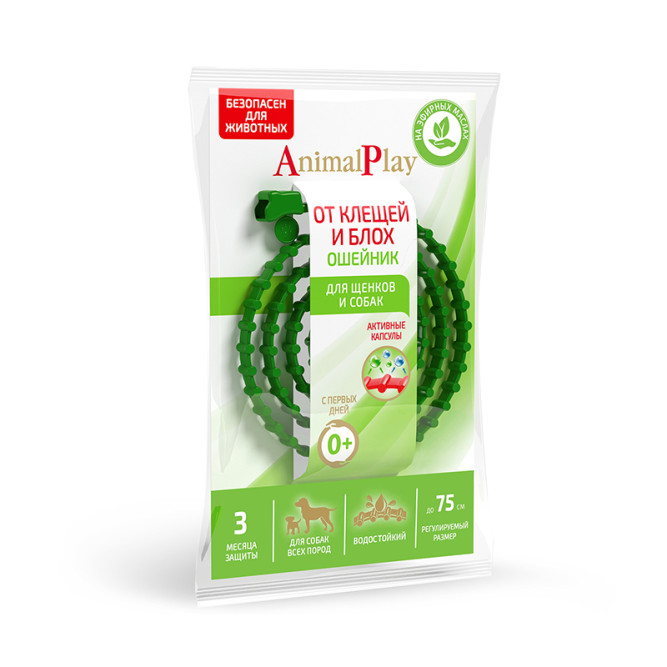 Animal Play Sweet ошейник репеллентный для собак, 75 см, зеленый