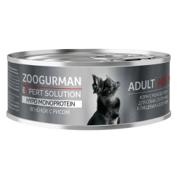 Зоогурман Expert Solution Hypo Monoprotein влажный корм для взрослых собак всех пород при склонности к аллергии с ягнёнком и рисом, консервы - 100 г х 12 шт