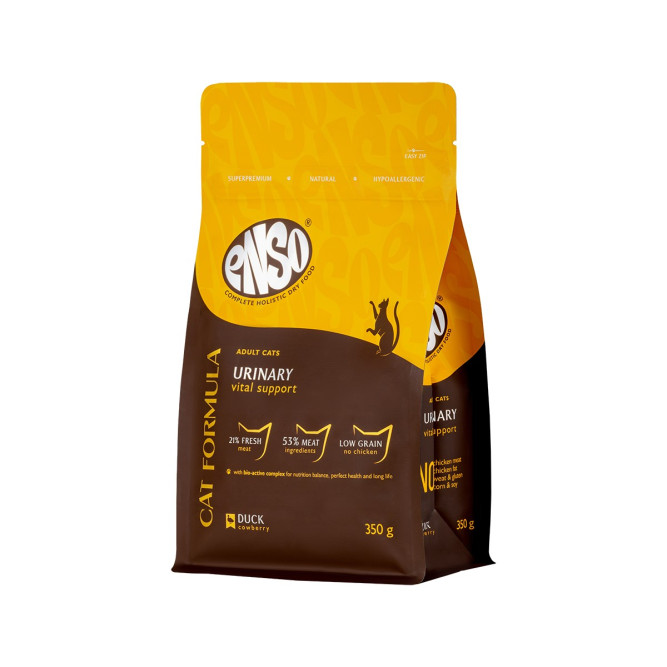 ENSO Cat Formula Urinary сухой корм для взрослых кошек для профилактики мочекаменной болезни со свежей уткой и добавлением брусники - 350 г