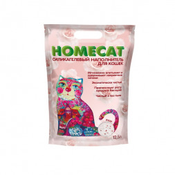 HOMECAT силикагелевый наполнитель для кошачьих туалетов с ароматом розы - 12,5 л
