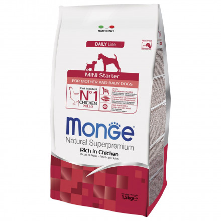 Monge Dog Mini Starter сухой корм для щенков, беременных и кормящих собак мелких пород 1,5 кг