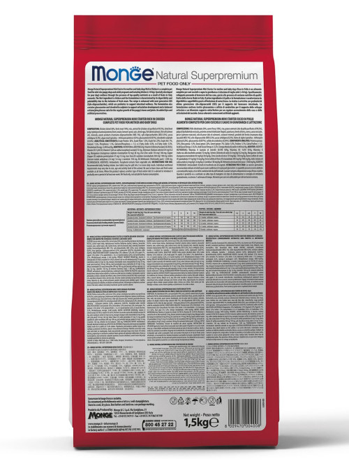 Monge Dog Mini Starter сухой корм для щенков, беременных и кормящих собак мелких пород 1,5 кг