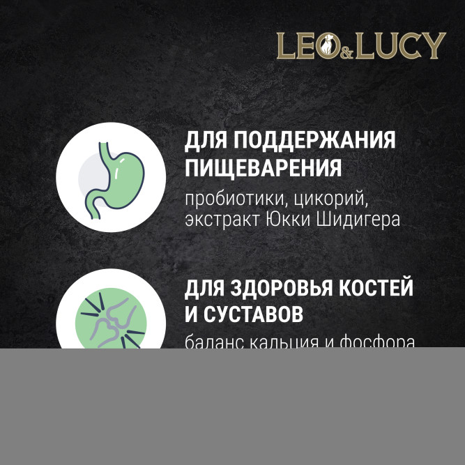LEO&amp;LUCY сухой холистик корм для взрослых собак всех пород с ягненком и яблоком - 1,6 кг
