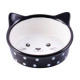 Mr.Kranch миска керамическая для кошек Мордочка кошки, 250 мл, черная в горошек