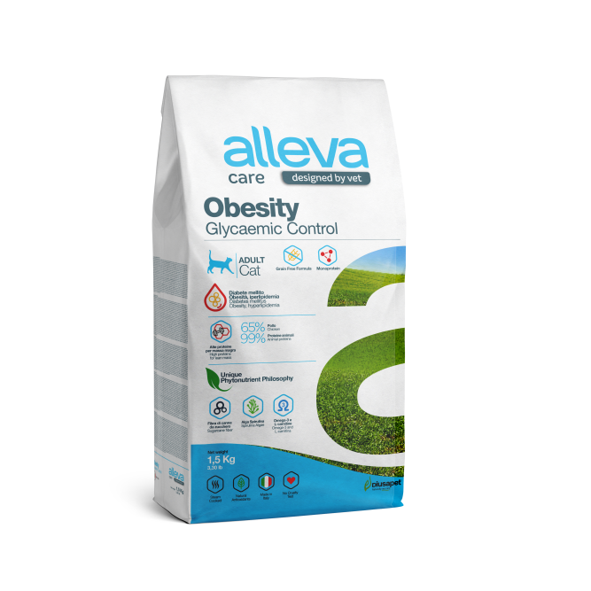 Alleva Care Cat Adult Obesity Glycemic Control сухой диетический корм для взрослых кошек для контроля потребления глюкозы - 1,5 кг