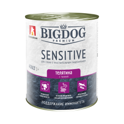 Зоогурман Big Dog Premium Sensitive влажный корм для взрослых собак средних и крупных пород, при чувствительном пищеварении с телятиной и тыквой - 850 г х 6 шт