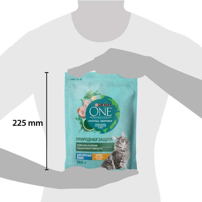 Purina One Природа Здоровья сухой корм для взрослых кошек, с курицей - 180 г