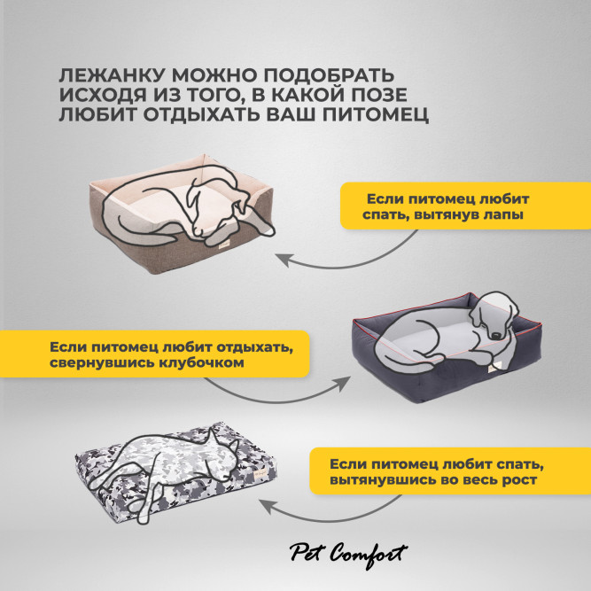 Pet Comfort Alpha Mirandus 19 лежанка для кошек и собак мелких пород, размер S (50х60 см), коричневый