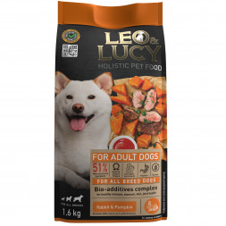 LEO&amp;LUCY сухой корм для взрослых собак всех пород с кроликом и тыквой - 1,6 кг