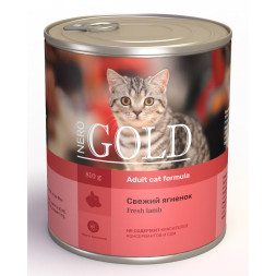 Nero Gold Adult Cat Formula Lamb консервы для взрослых кошек со свежим ягненком - 810 г х 12 шт