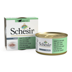 Schesir Cat Adult влажный корм для взрослых кошек с тунцом и морскими водорослями в консервах - 85 г х 14 шт