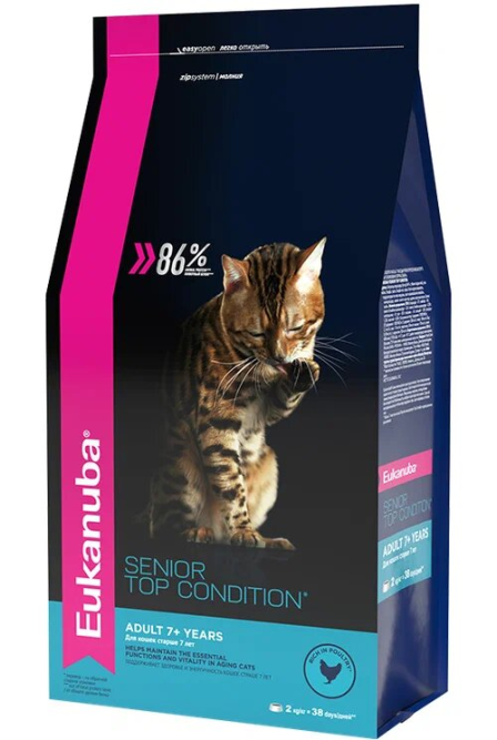 Сухой корм Eukanuba Cat Senior для пожилых кошек с домашней птицей - 400 г