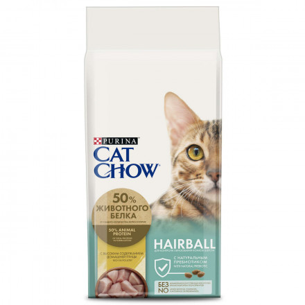 Purina Cat Chow сухой корм для взрослых кошек, контролирует образование комков шерсти в ЖКТ - 15 кг