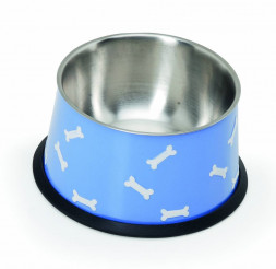 Camon миска для кошек и собак стальная с тиснением, 500 мл, синяя