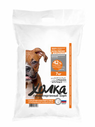 Холка гипоаллергенный сухой корм для взрослых собак средних и крупных пород с индейкой и рисом - 7 кг