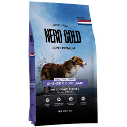 Nero Gold сухой корм для собак и щенков, с мясом ягненка и овощами - 3 кг