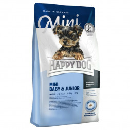 Happy Dog Supreme Young Mini Baby &amp; Junior сухой корм для щенков с птицей и лососем - 1 кг