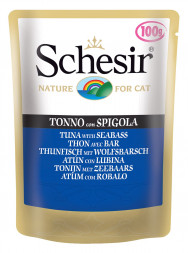 Schesir Cat Adult влажный корм для взрослых кошек с тунцом и окунем в паучах - 100 г