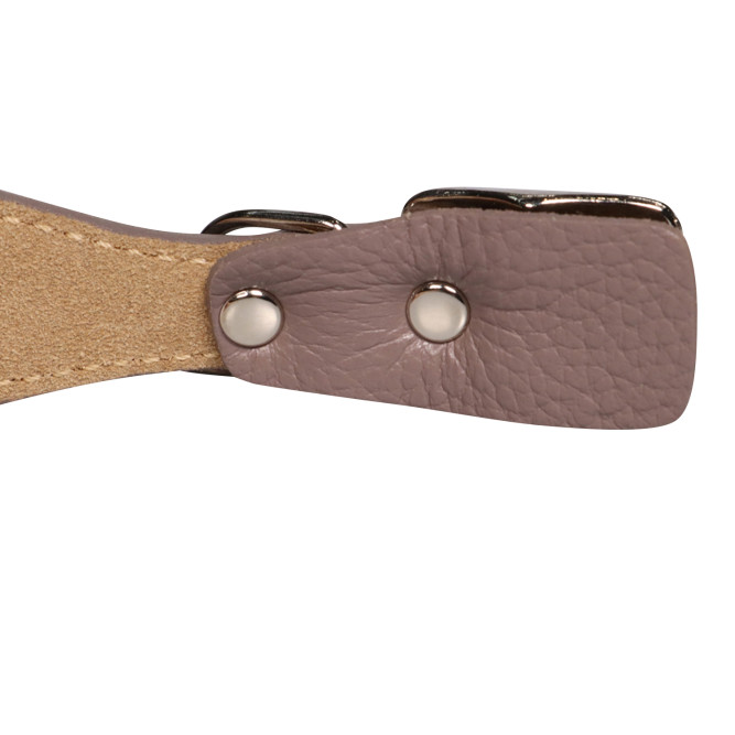 Mr.Kranch ошейник для собак из натуральной кожи с QR-адресником, 20-24 см, бежевый