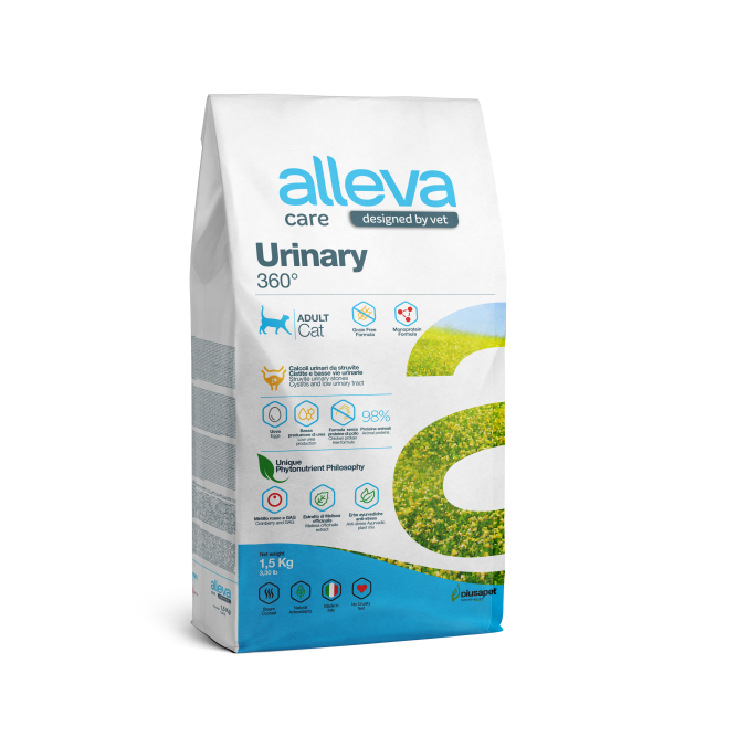 Alleva Care Cat Adult Urinary 360 сухой диетический корм для взрослых кошек для растворения струвитных камней - 1,5 кг