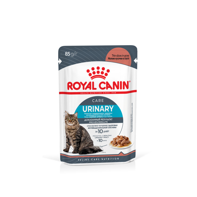 Royal Canin Urinary Care влажный корм для взрослых кошек, для поддержания здоровья мочевыделительной системы, мелкие кусочки в соусе, в паучах - 85 г х 28 шт