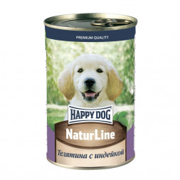 Happy Dog влажный корм для щенков с телятиной и индейкой - 410 г (20 шт в уп)