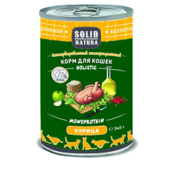 Solid Natura Holistic влажный корм для взрослых кошек с курицей, в консервах - 340 г х 6 шт