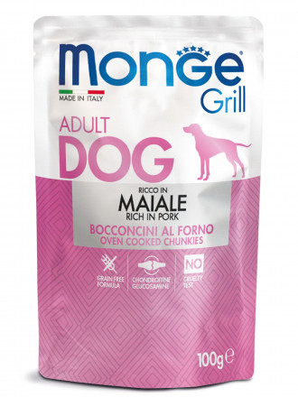 Monge Dog Grill влажный корм для взрослых собак cо свининой в паучах 100 г (24 шт в уп)
