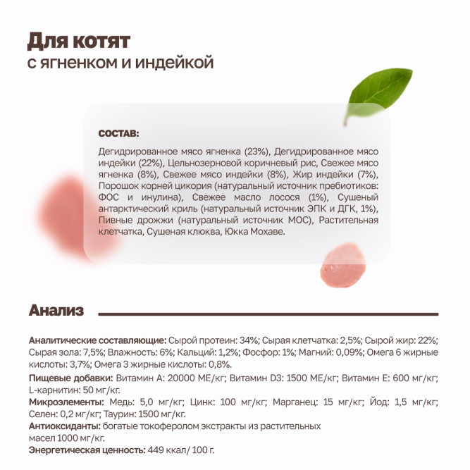 Grandorf сухой корм для котят с ягненком и индейкой - 2 кг