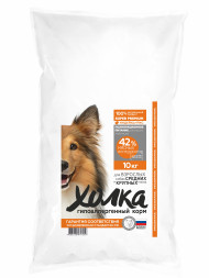 Холка гипоаллергенный сухой корм для взрослых собак средних и крупных пород с индейкой и рисом - 10 кг