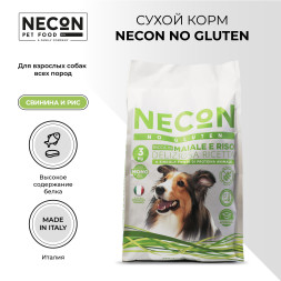 Necon No Gluten Maiale E Riso безглютеновый сухой корм для взрослых собак всех пород со свининой и рисом - 3 кг