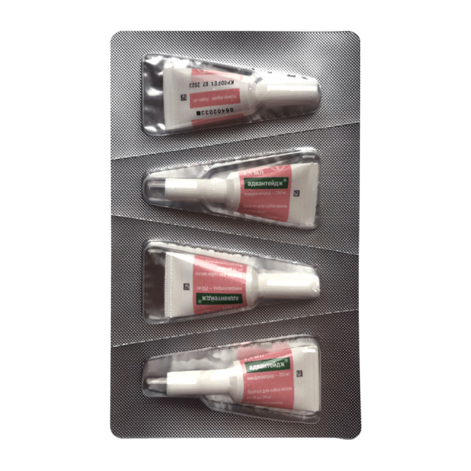 Адвантейдж капли на холку от блох для собак весом от 10 до 25 кг - 4 пипетки