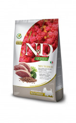 Farmina N&amp;D Quinoa Dog Neutered Mini сухой беззерновой корм для стерилизованных собак мелких пород с уткой, киноа, брокколи и спаржей - 800 г