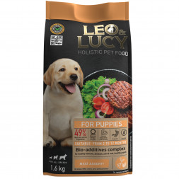 LEO&amp;LUCY сухой корм для щенков мясное ассорти с овощами - 1,6 кг