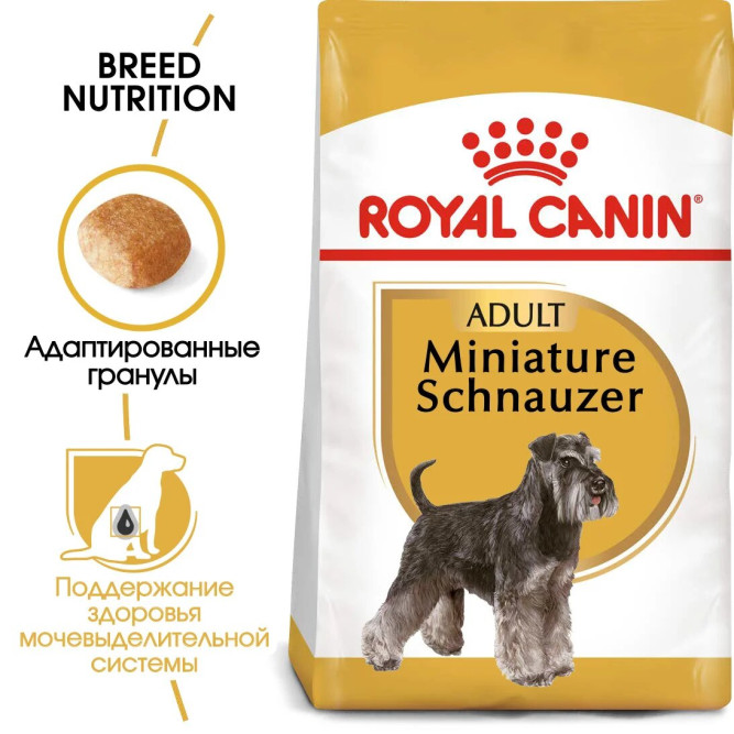 Royal Canin Miniature Schnauzer Adult сухой корм для взрослых собак породы миниатюрный шнауцерв - 7,5 кг