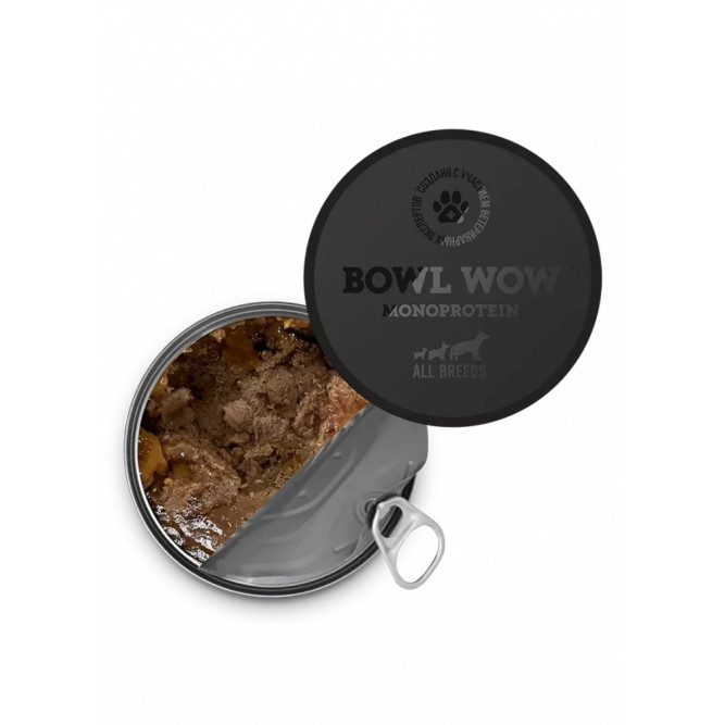 BOWL WOW влажный корм для взрослых собак, с говядиной и овощами - 850 г x 6 шт