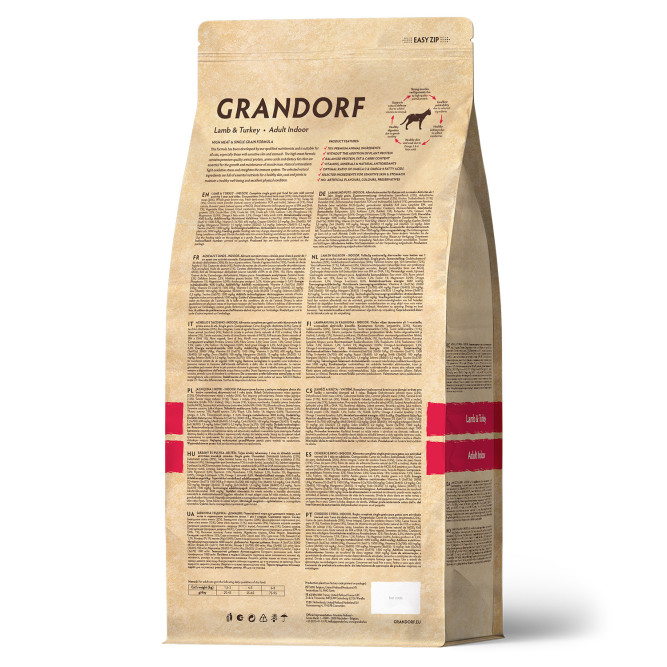 Grandorf сухой корм для домашних кошек с ягненком и индейкой - 400 г