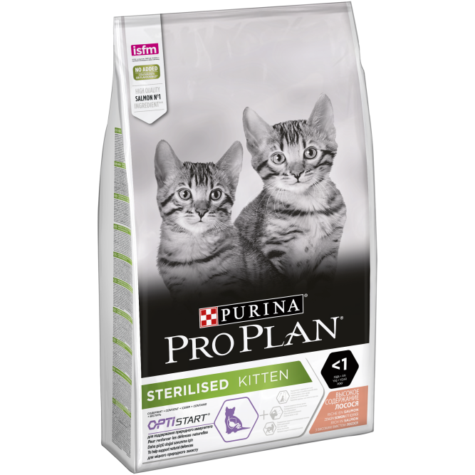 Pro Plan Kitten Sterilised сухой корм для стерилизованных котят с лососем - 10 кг