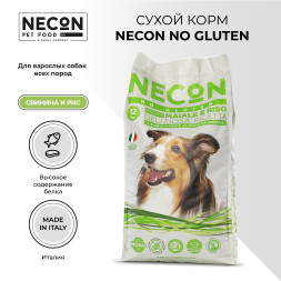 Necon No Gluten Maiale E Riso безглютеновый сухой корм для взрослых собак всех пород со свининой и рисом - 12 кг