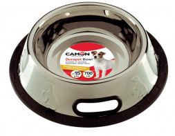 Camon миска для кошек и собак стальная с антискользящим покрытием, 800 мл