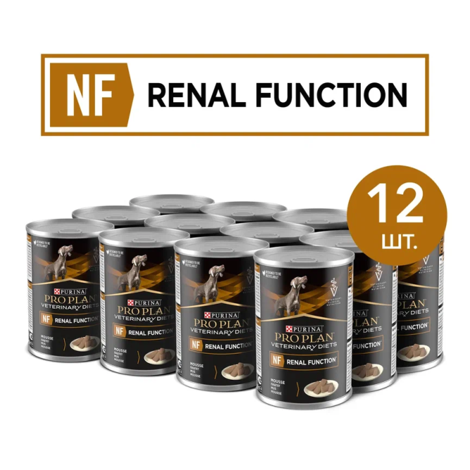Pro Plan Veterinary NF Renal Function влажный корм для взрослых собак при патологии почек - 400 г х 12 шт