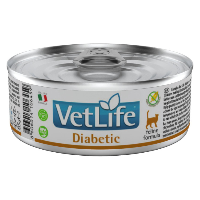 Farmina Vet Life Cat Diabetic влажный корм для кошек при диабете, в консервах - 85 г x 12 шт