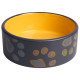 Mr.Kranch миска керамическая для собак, 420 мл, черная с желтым