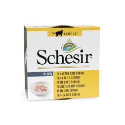 Schesir Cat Adult влажный корм для взрослых кошек с тунцом и сурими в консервах - 85 г х 14 шт