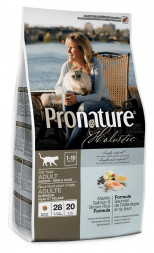 Pronature Holistic сухой корм для взрослых кошек для кожи и шерсти с лососем и коричневым рисом - 340 г